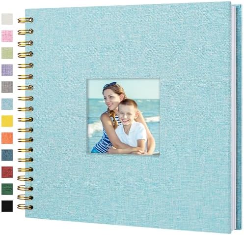 10"x10" Scrapbook Photo Album Linen Cover 20 Sheets 40 Pages White Paper by Hiwhy