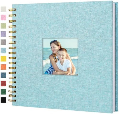 10"x10" Scrapbook Photo Album Linen Cover 20 Sheets 40 Pages White Paper by Hiwhy
