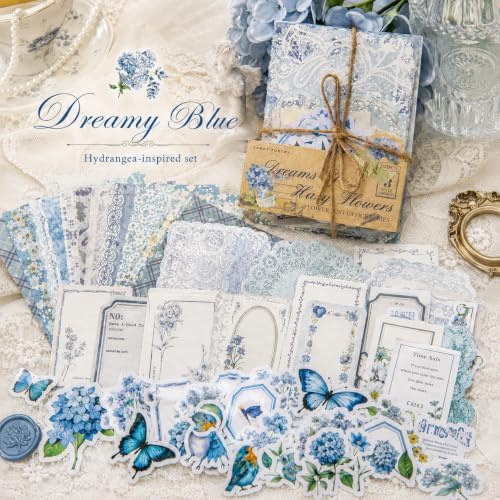 400Pcs Vintage Floral Scrapbooking Kit, Paper & Stickers - Image 7