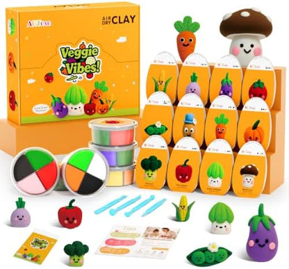 ARTPAR Air Dry Clay Kit for Kids - 12 Vegetable Modeling Magic Clay Set by ARTPARencourageKidsexplorationartandcrafts