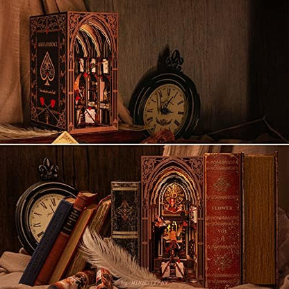 MiniCity Alice in Wonderland Book Nook Kit, Wooden Miniature House with LED - Image 6