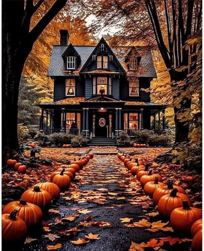 Landscape Paint by Number for Adults, Halloween Paint by Numbers for Adults by HITO
