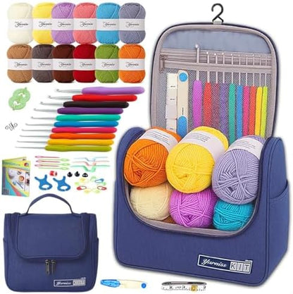 Yarniss Crochet Kit for Beginners,All in One Crochet Kits for Adult,Navy by Yarniss