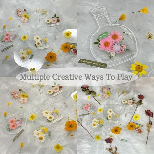 Transparent Dried Flower Bookmark Kit with Tweezers for DIY Crafts, 60pcs - Image 5