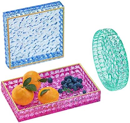 JiaMai US Yayatty Jewelry Casting Silicone Molds, Rectangle Diamond Pattern Resin Molds with Gold Foil Flakes for Tray Making, Home Decoration - Image 6