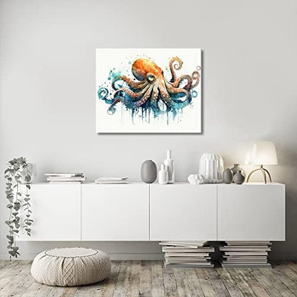 TUMOVO Adults Octopus Paint by Numbers, Colorful Marine Animal Painting, DIY Acrylic Painting Kit, Wall Decor, 16x20 Inch (Framed) - Image 4