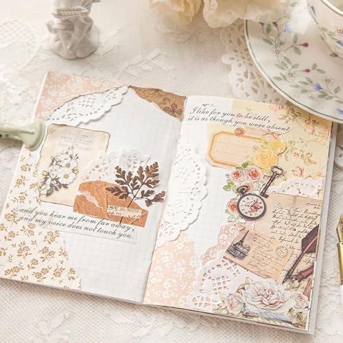 JOYCHOIC Vintage Junk Journal Supplies Kit, 4 Packs Floral Journaling and Scrapbooking for Adults, Aesthetic Scrapbook Materials, Bullet Journals for Beginner Women - Image 3