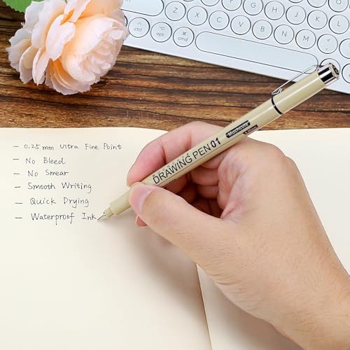 Muchcute 05 Fine Point Writing Pens: 6 Black 0.45mm Smooth No Bleed Bible - Image 5