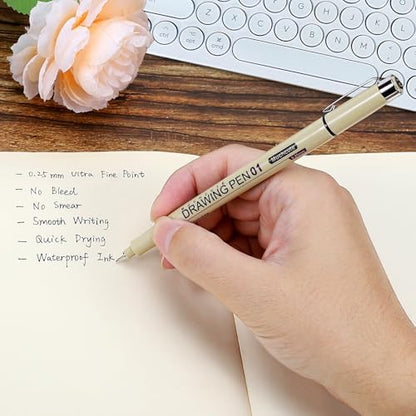 Muchcute 05 Fine Point Writing Pens: 6 Black 0.45mm Smooth No Bleed Bible - Image 5
