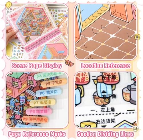 10Pcs 3D Sticker Scene Book, DIY Big Size Scenes Sticker Book - Image 3
