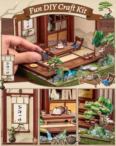 CUTEBEE Book Nook Kit - DIY Miniature House Japanese Tea House - Image 4