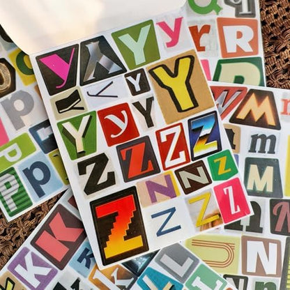 Ransom Note Sticker Book Vintage Alphabet Letter Scrapbook Supplies - Image 2