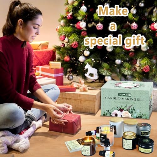 DOPXXBB Complete Candle Making Kit, DIY Candle Making Supplies for Adults, Include Soy Wax, Candle Cups & Tins Candle Wicks & Light Aroma Type Scents, Liquid Dyes & More - Image 3