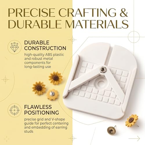Stud Post Embedding Polymer Clay Tools for Clay Jewelry Tool for Polymer Clay,Clay Earring Making Kit,Earring Post Embedder Tool(S/M/L Sizes,Color:White) - Image 3