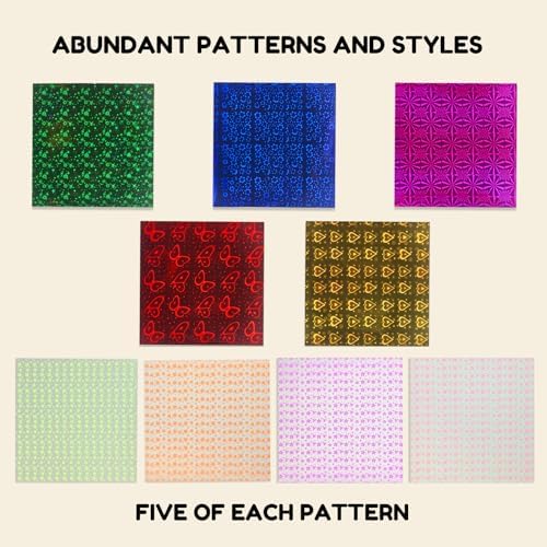 JoyCat Specialty Origami Paper Kit, 200 Assorted Finish Sheets, 6x6 Inch - Image 7