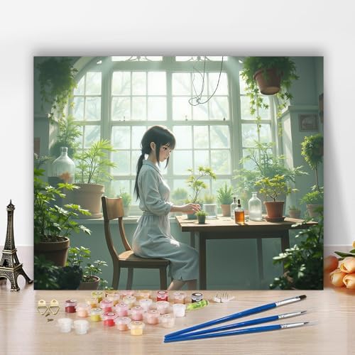 URGDKW Paint by Numbers kit for Adults Botanical Serene Pastel-Toned by Unknown