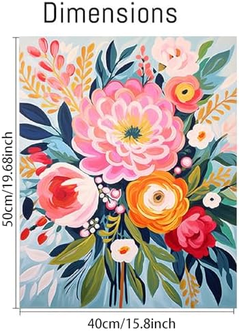 YarnMate Flowers Paint by Numbers Kit for Adults - Flowers in Vase Paint by Number on Canvas Without Frame, DIY Acrylic Painting for Gift Home Wall Decor (16x20 Inch) - Image 2