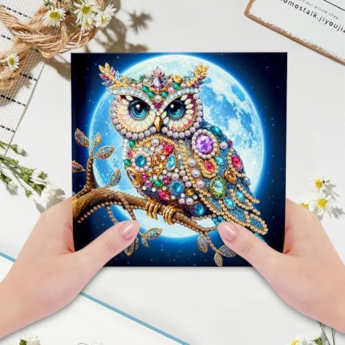 6pcs DIY Diamond Art Greeting Cards Kit with Envelopes&Tools - Create Your Own Sparkling Birthday, Thank You, Holiday Cards for Adults & Beginners(Animals) - Image 3
