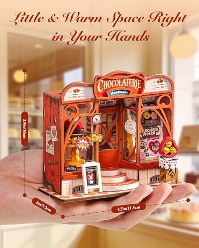 Rolife DIY Miniature House Kit 1:32 Chocolate Shop Diorama Dollhouse Tiny House Model Building Set, Hobby Crafts for Adults Gifts for Him Her - Image 2