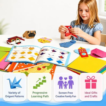 Origami Kit for Kids Ages 8-12, 100 Sheets Colored Origami Paper - Image 2
