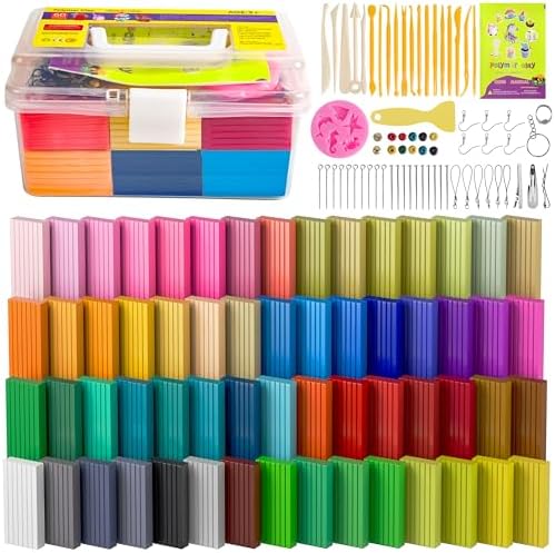 Cyajm 60 Colors Oven Bake Clay Kit, Individually Wrapped by CyAJM