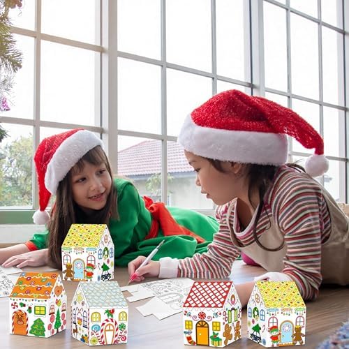 80UncleKimby 25Sets Christmas Crafts Gingerbread House Coloring Kit - Image 5