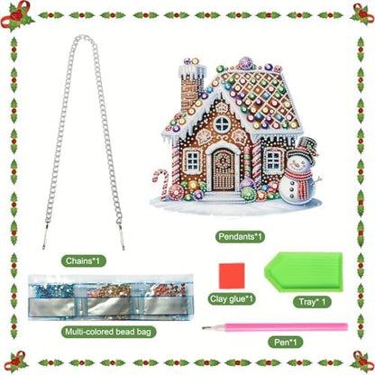 5D DIY Diamond Painting Pendant kit, Candy House Special Handmade Diamond Pendant, Suitable for Home, Window Decoration, Christmas Birthday Creative Gift Preferred - Image 3