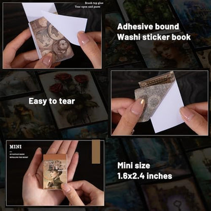 Aromoty 4 Set 200 Pcs Gothic Washi Stickers Book Kit Junk Journal Supplies - Image 3