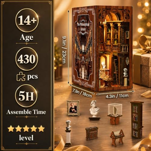 DIY Book Nook Kit for Adults, 3D Wooden Miniature Dollhouse Kit - Image 3