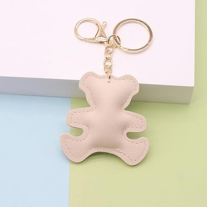 Bear Keychain For Women, Leather Unisex Couple Set Cartoon Used For Wallets And Handbags Charm Gift Accessories