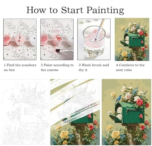 ZRIZQ Paint by Numbers Kit for Adults Beginner,Flowers Mail,16x20 - Image 5