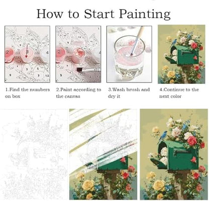 ZRIZQ Paint by Numbers Kit for Adults Beginner,Flowers Mail,16x20 - Image 5