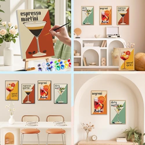 Camocin 4 Pack Framed Paint by Numbers Kit for Adults with Wooden Easel - Image 6