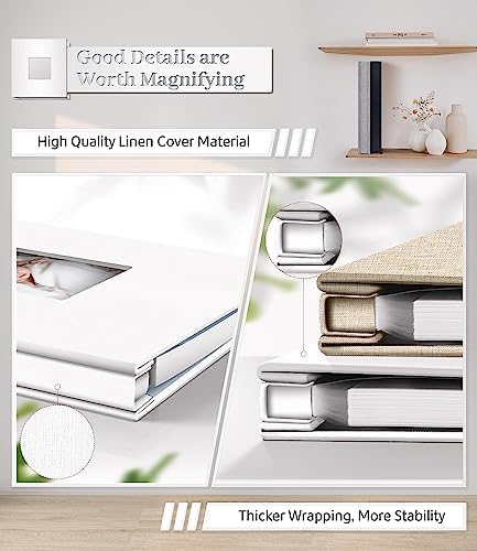 Artfeel Photo Album Self Adhesive Scrapbook Album for 3x5 4x6 5x7 8x10 Pictures, 60 Pages Linen Cover with Display Window DIY Photo Book,Ideal Gifts for Family Travel Wedding Baby - Image 5