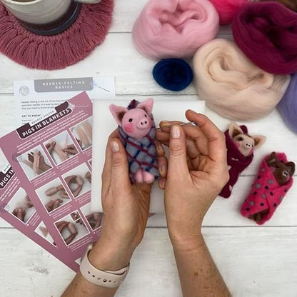 Bergin & Bath Needle Felting kit - Pigs in Blankets. A Festive Christmas Craft kit for Adults and Teens. Learn to Make Felted Decorations from Wool. - Image 7