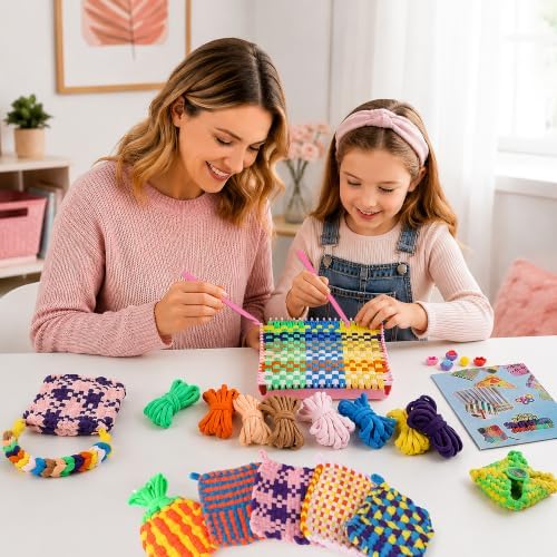 Weaving Loom Kit for Kids - DIY Potholder Craft Loops Set Girls Age 6-12 - Image 2
