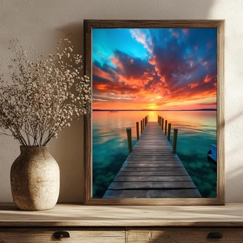 AIBOERL Paint by Numbers Kit for Adults Beginner,Sunset Scenery, 12X16In - Image 2