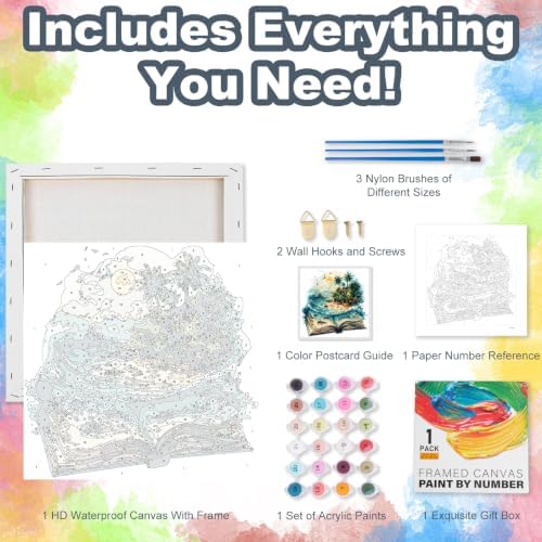 Kalonyth Book Framed Paint by Numbers Kit for Adults Beginner 10x10 inch - Image 5