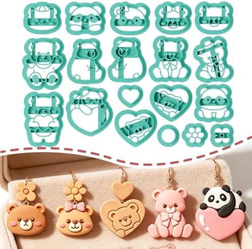 ORIGACH 19 Pcs Bear & Panda Polymer Clay Cutters Set by ORIGACH