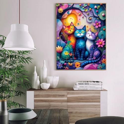VIGEGU Cat Paint by Numbers Kit for Adults Beginner,Easy Adult Paint by Number Kits on Canvas DIY Painting for Beginners Art by Numbers for Home Wall Decor 16x20 Inch - Image 2
