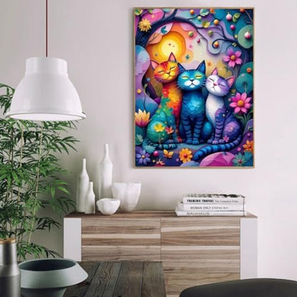 VIGEGU Cat Paint by Numbers Kit for Adults Beginner,Easy Adult Paint by Number Kits on Canvas DIY Painting for Beginners Art by Numbers for Home Wall Decor 16x20 Inch - Image 2