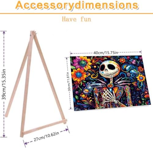 Halloween Framed Paint by Numbers Kits for Adults 12x16in with Wooden Easel - Image 2