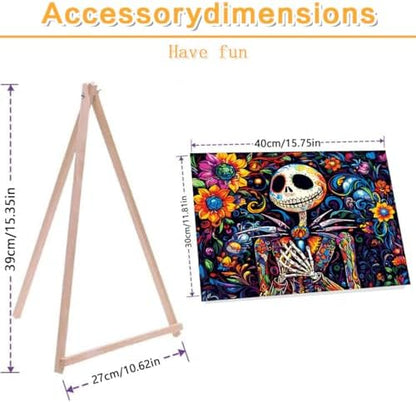 Halloween Framed Paint by Numbers Kits for Adults 12x16in with Wooden Easel - Image 2
