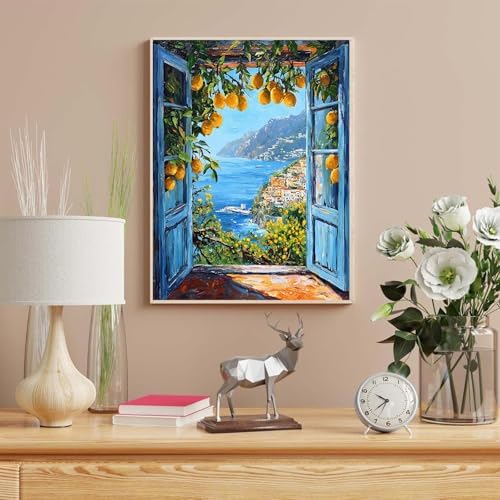 HITO Paint by Numbers Kit for Adults Seaside Scenery 16x20 Inch Frameless - Image 6
