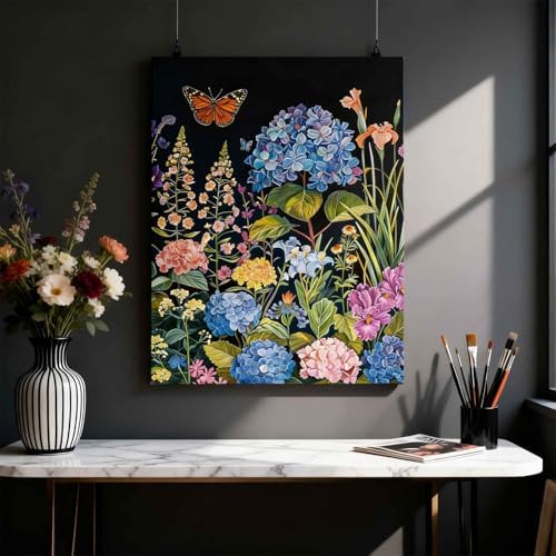 Amphol Paint by Numbers Kit for Adults - 16”x20” Bloom Garden DIY Paint by Numbers Kit for Beginners, Oil Flowers Painting Kit on Canvas Art for Home Wall Decor, Stress Relief with Acrylic Paint - Image 2