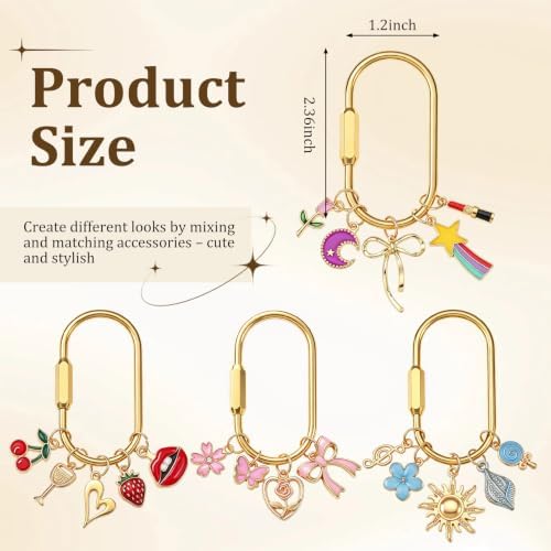 Sureio 172 Pcs Gold Brass Carabiner DIY Kit 6 Set Carabiner Bag Making - Image 2
