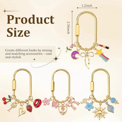 Sureio 172 Pcs Gold Brass Carabiner DIY Kit 6 Set Carabiner Bag Making - Image 2