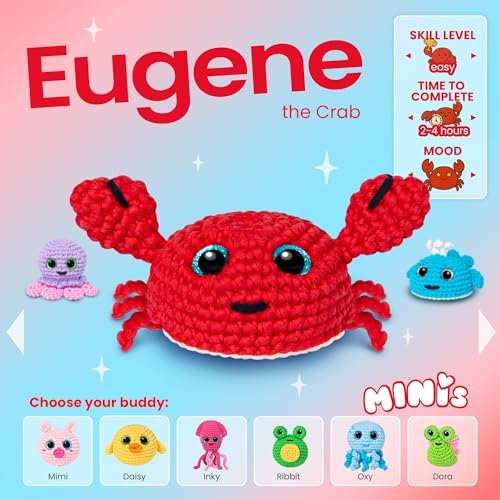 Cookie Box Crochet Kit for Beginners, Crab Eugene - Image 3