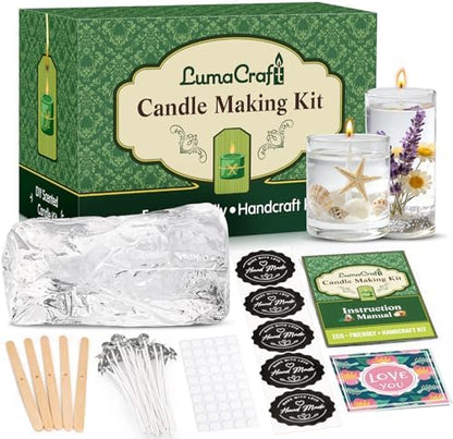 Clear Gel Wax for Candle Making - 1.1LB (500g) Transparent Jelly Candle Wax with Wicks, Wick Stickers & Holders - Non-Toxic, Unscented DIY Gel Wax for Beginners & Crafters by Unknown