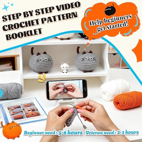 Joyclub Crochet Kit for Beginners 4 Cat Family with Video for Adults - Image 4